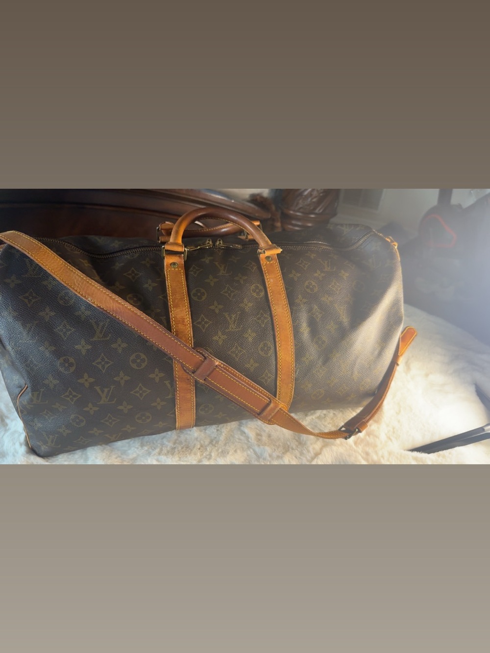 Louis Vuitton Monogram Canvas Duffel Bag in Brown and Tan - Picture 11 of 11